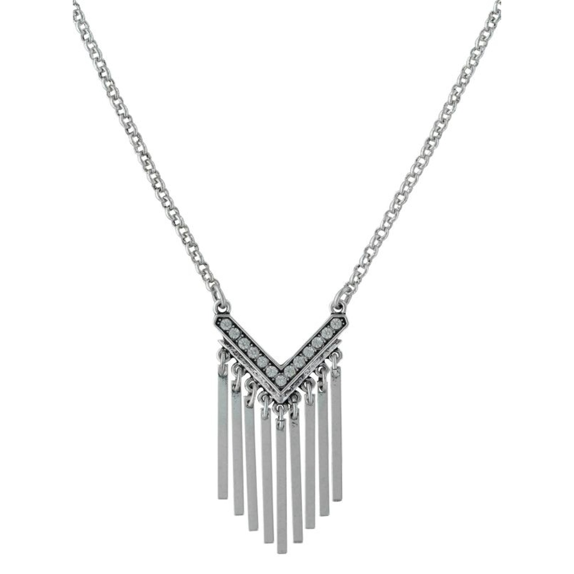 Rock 47 Retro Rhinestone/Short Finge Necklace