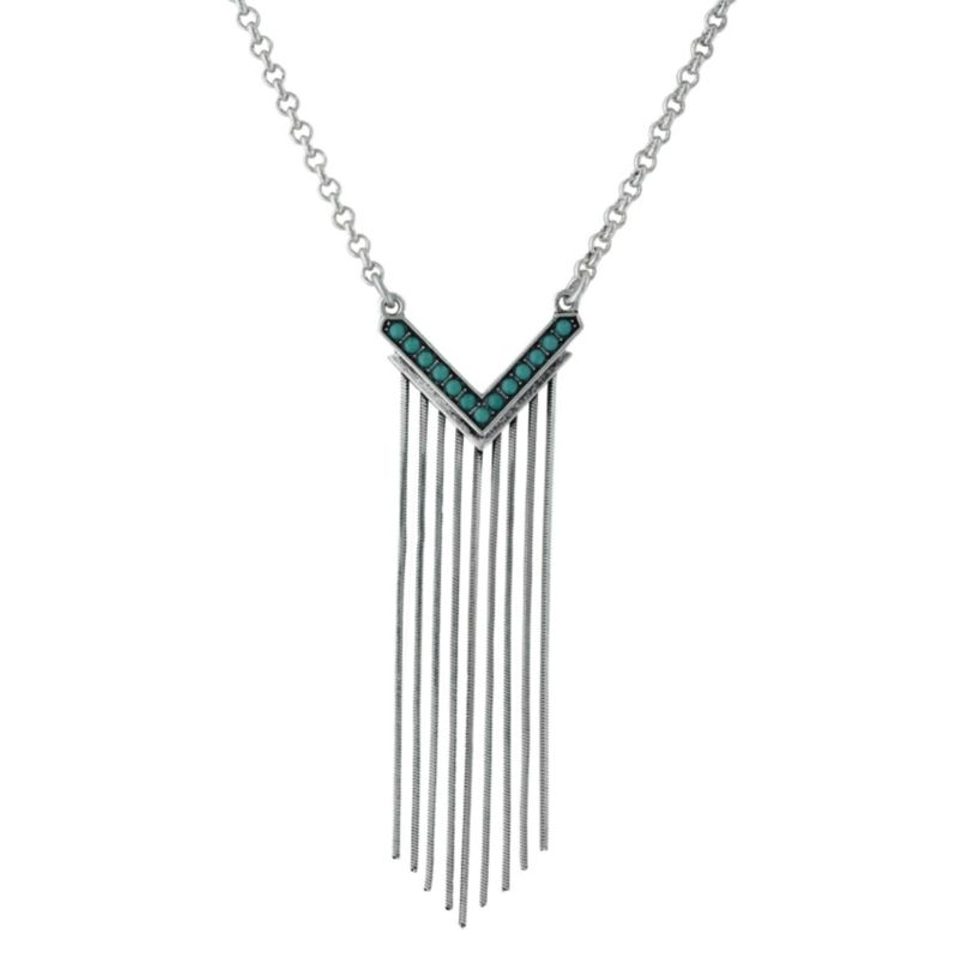 Rock 47 Retro Rhinestone/Icicle Fringe Necklace