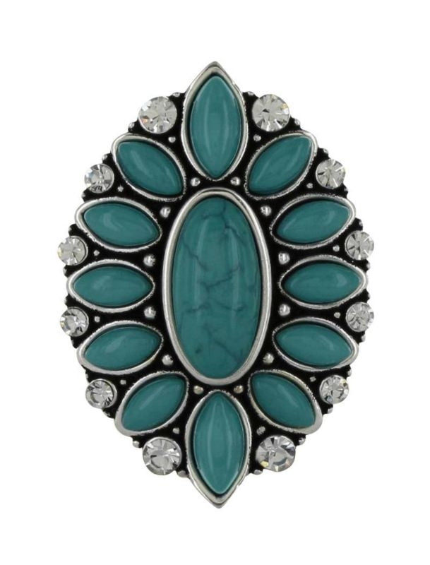 Rock 47 Retro Cornflower Stone Cabochon Ring