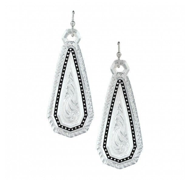 A Fine Stitched Shard Filigree Drop Earrings