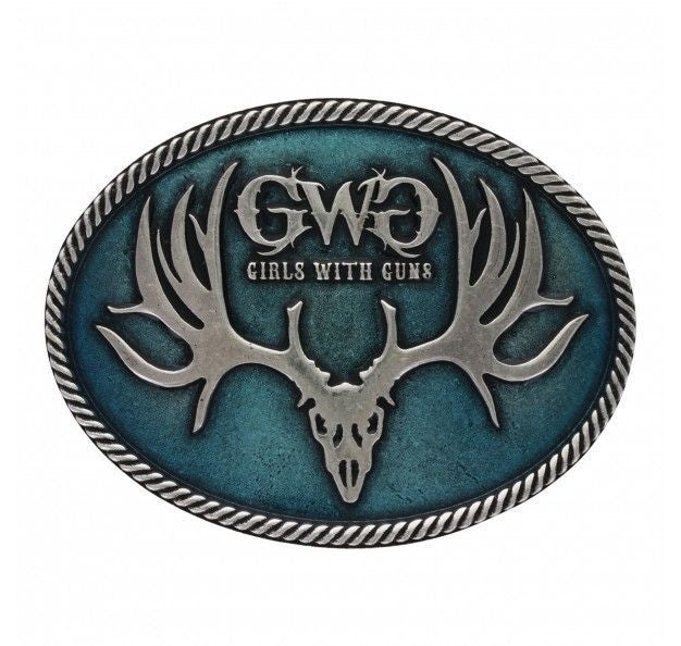 Antique Girls With Guns Attitude Buckle Brn