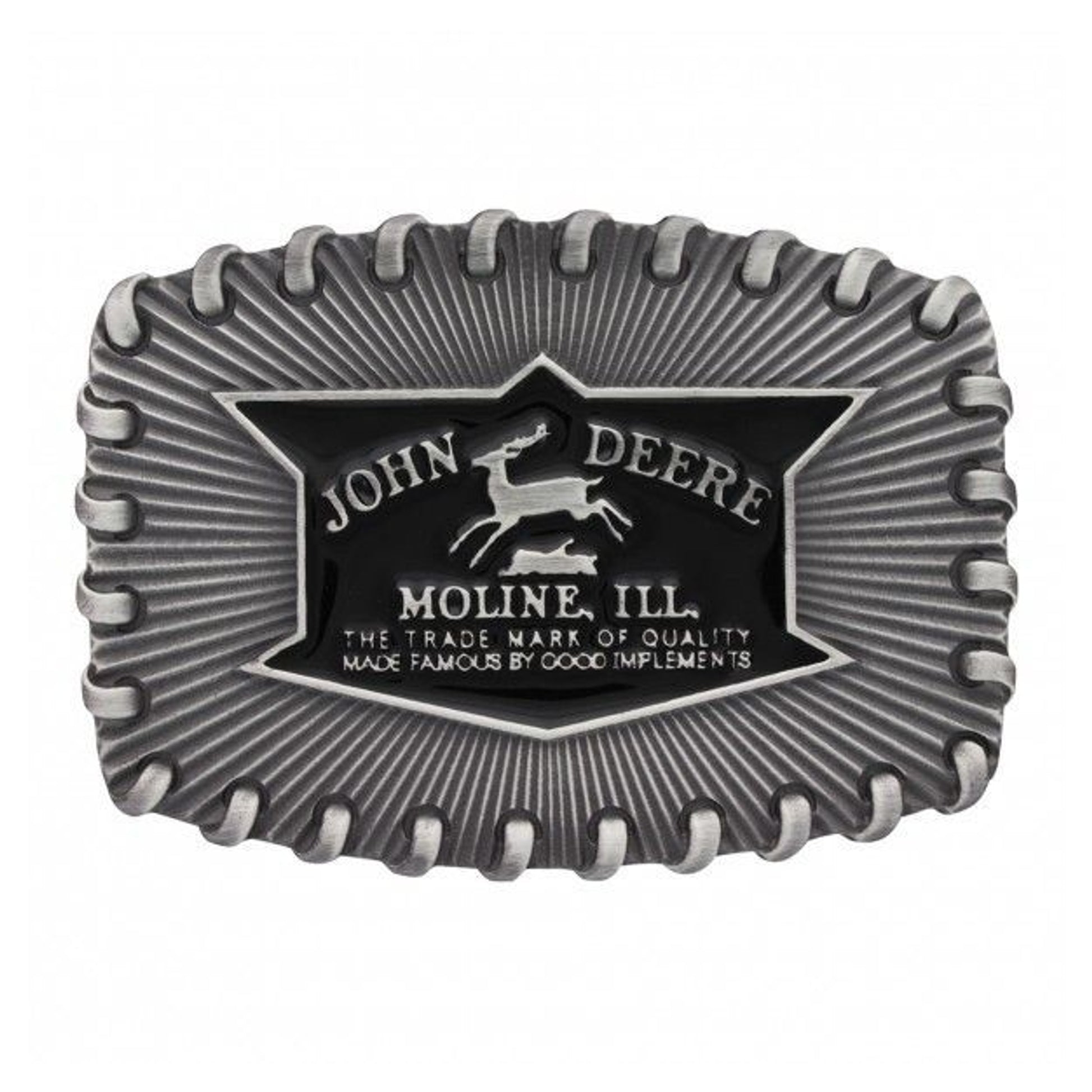 John Deere Whipped Stitch Edge Attitude Buckle Br