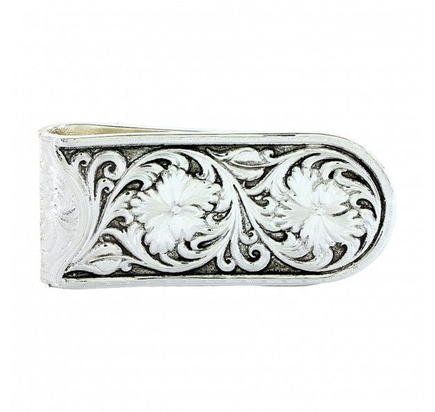 Antique Leather Pattern Sheridan Rose Money Clip