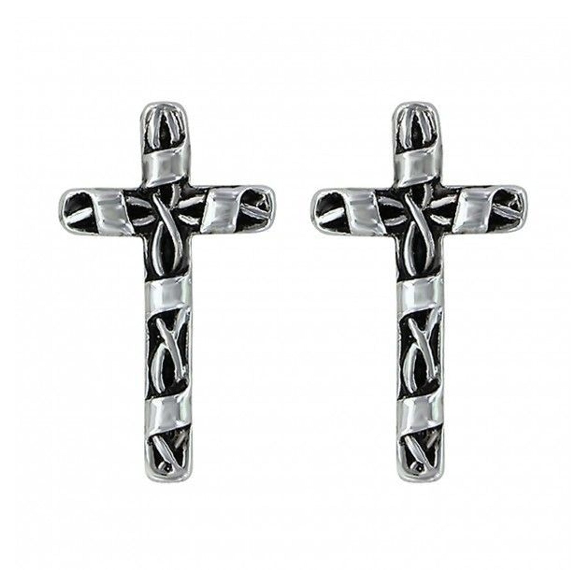 Montana Silversmith Antique Macrame Cross Earring