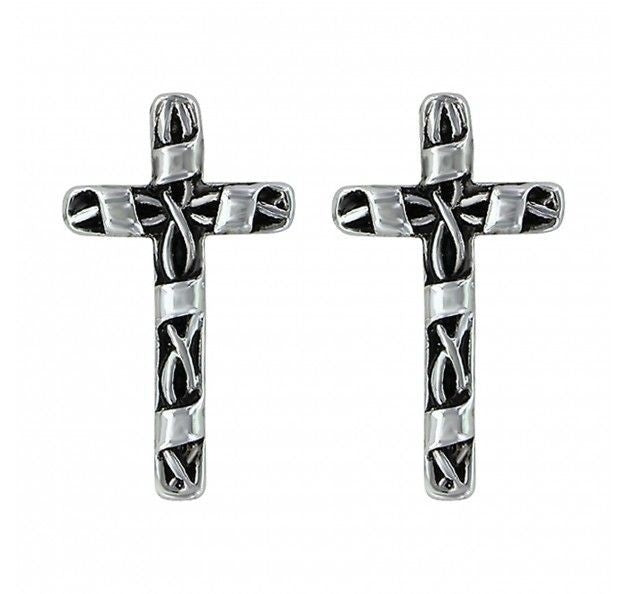 Montana Silversmith Antique Macrame Cross Earring
