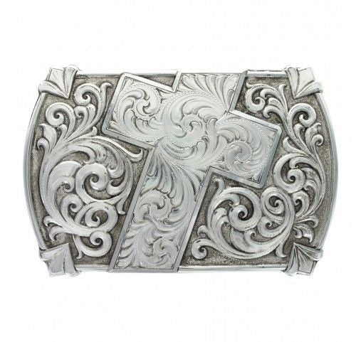 Antique Walk Of Faith Cross Buckle Brn