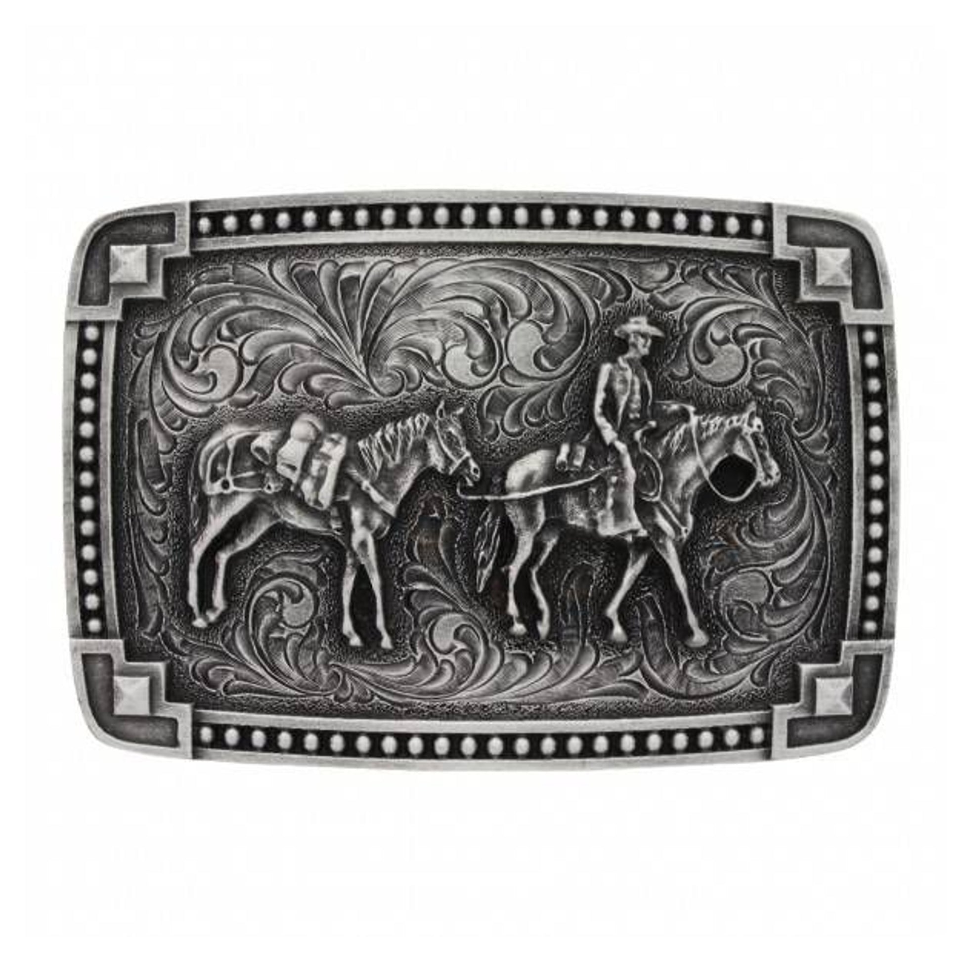 Montana Bead Antique Tied Corners Horse Buckle