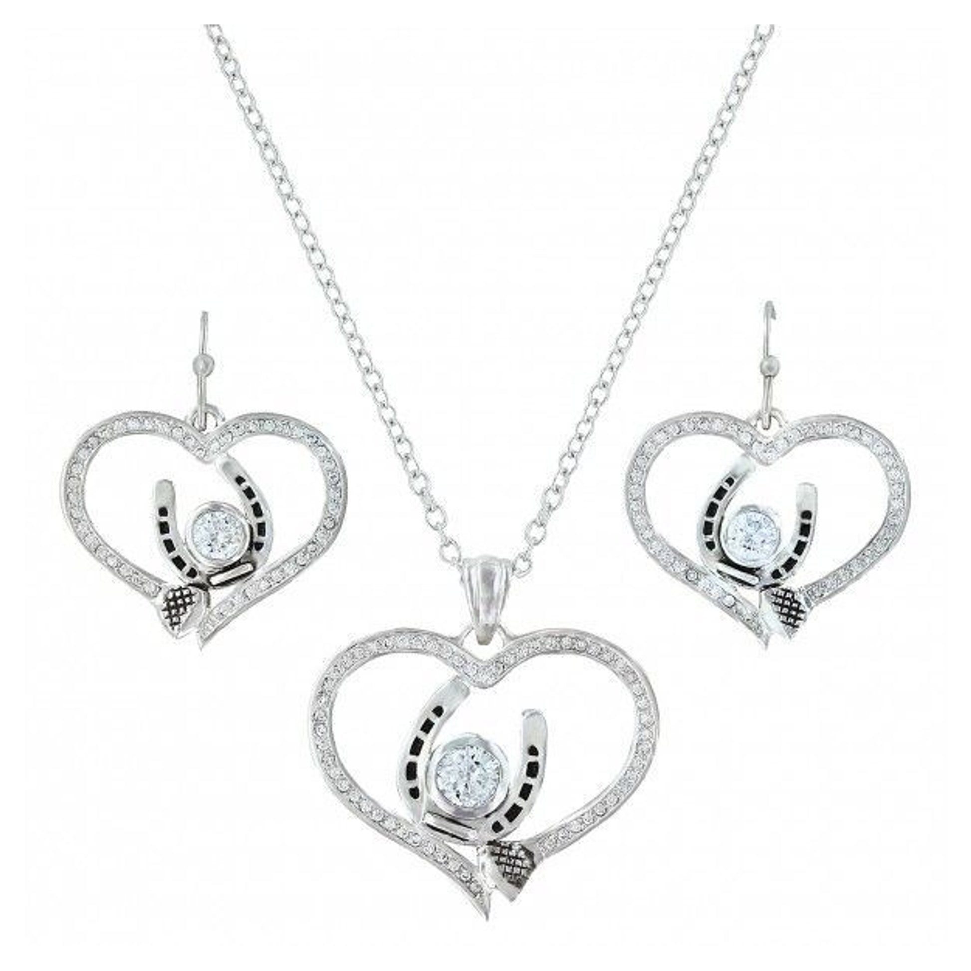 Blacksmith Nail Tilted Horseshoe Jewelry Set