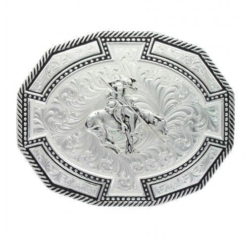 Braided Edge Dodecagon End Of Trail Buckle Brn