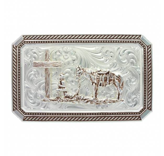 Montana Braided Edge Rectangle Cowboy Buckle
