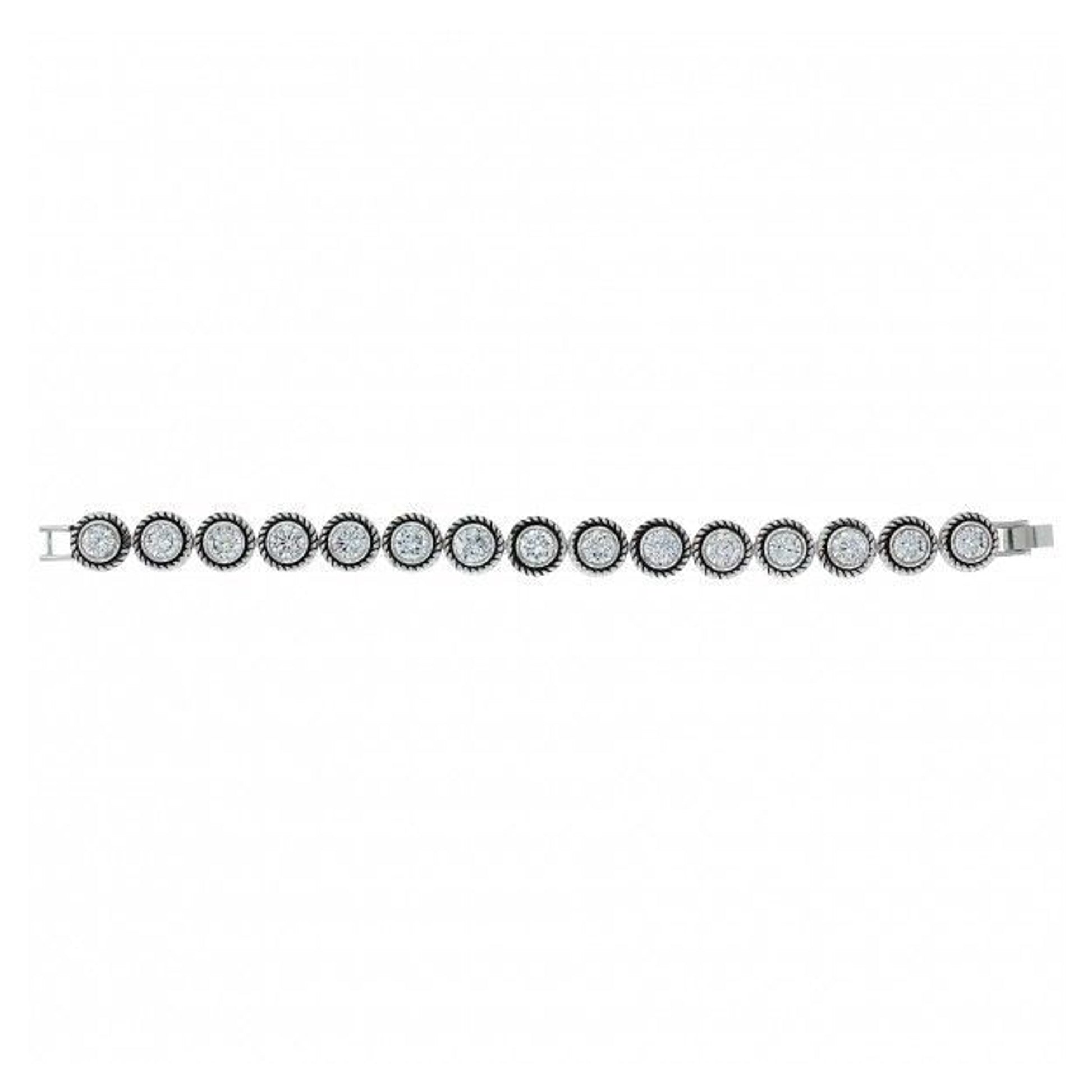 Brilliant Star Light Round CZ Link Bracelet