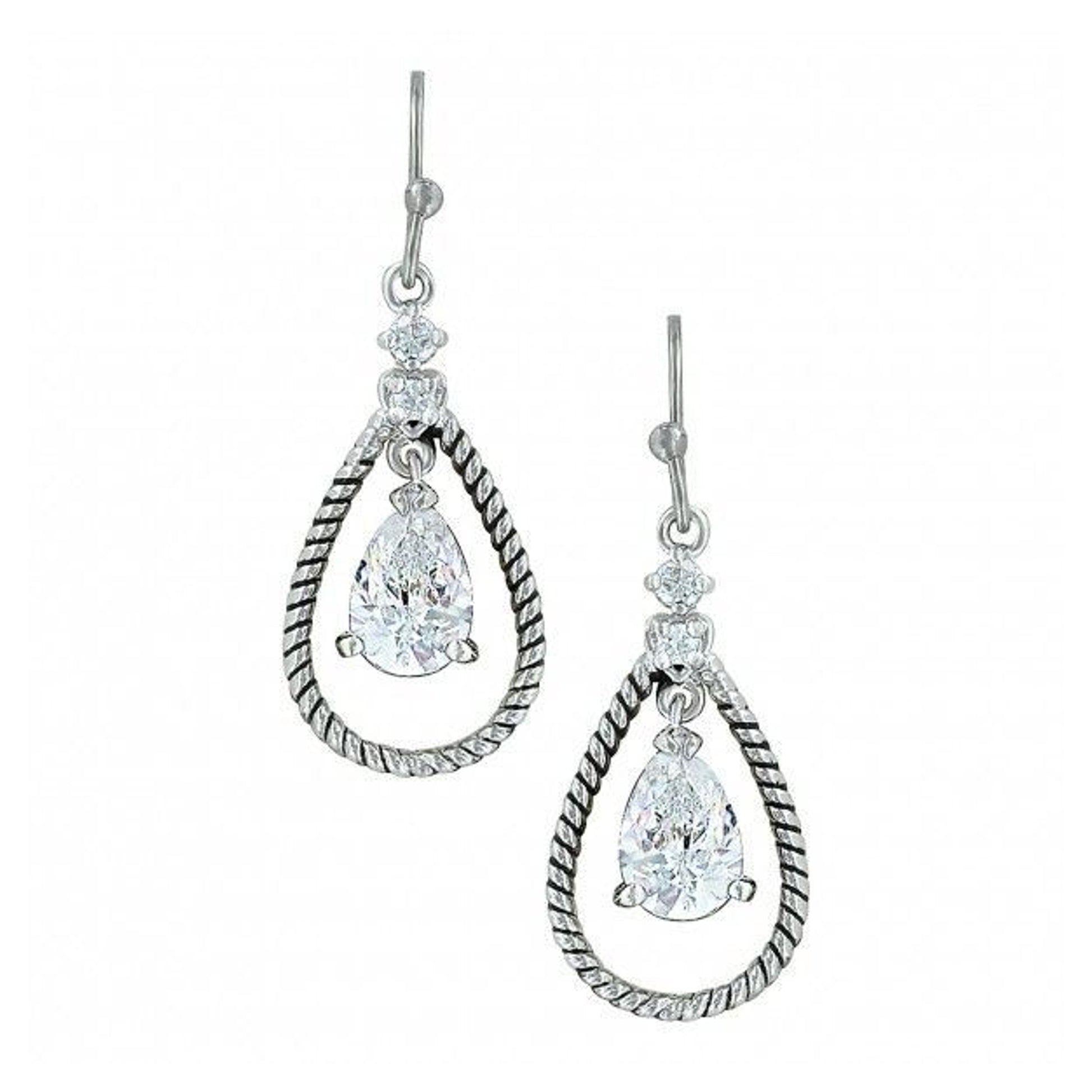 Catch The Rain Cubic Zirconia Roped Earrings