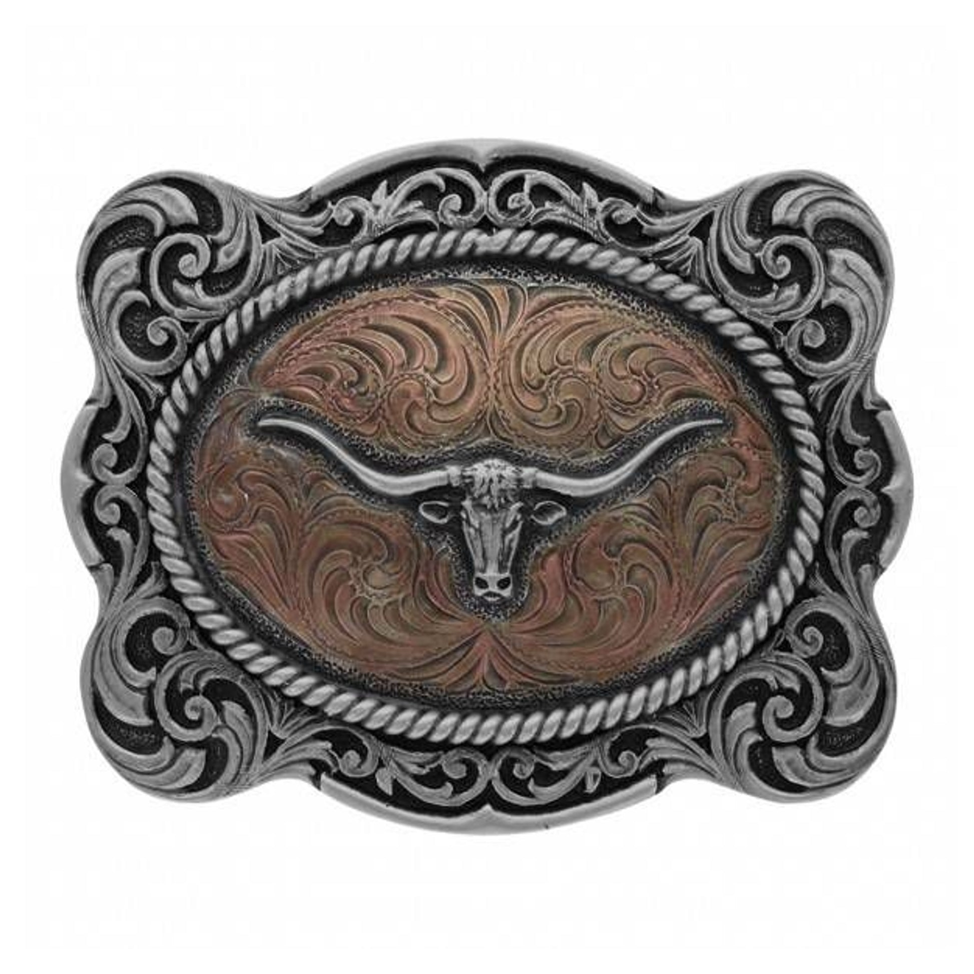 Montana Impressions 2 Tone Scallop Longhorn Buckle