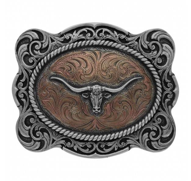 Montana Impressions 2 Tone Scallop Longhorn Buckle