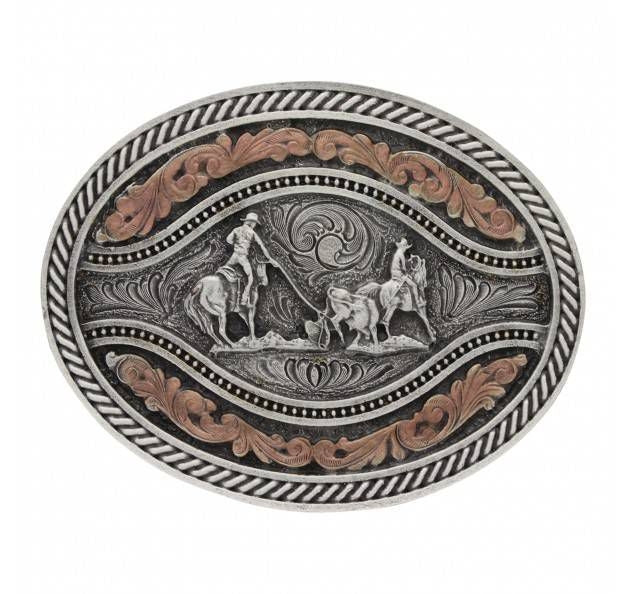 Montana Channel Oval Team Roper Attitude Buckle