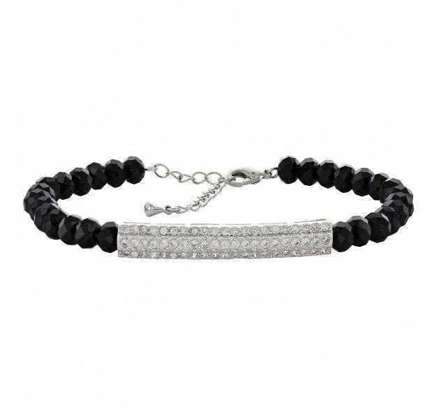 Dark Night And Starry Rhinestone Bar Bracelet