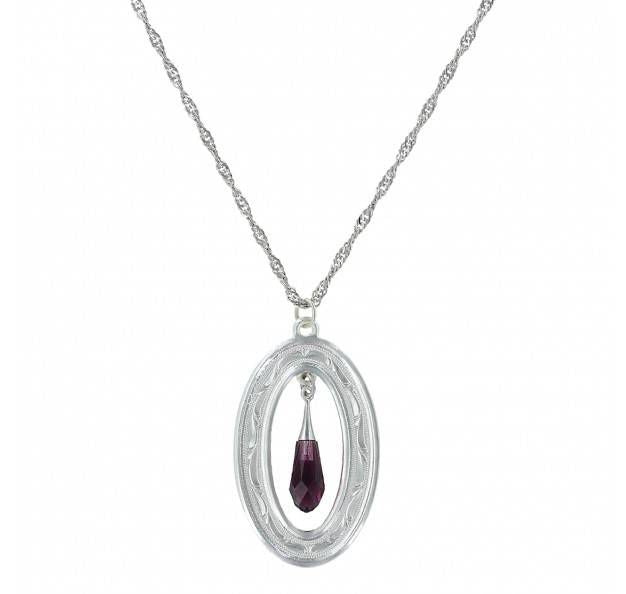 Montana Framed Evening Mist Oval Dangle Necklace