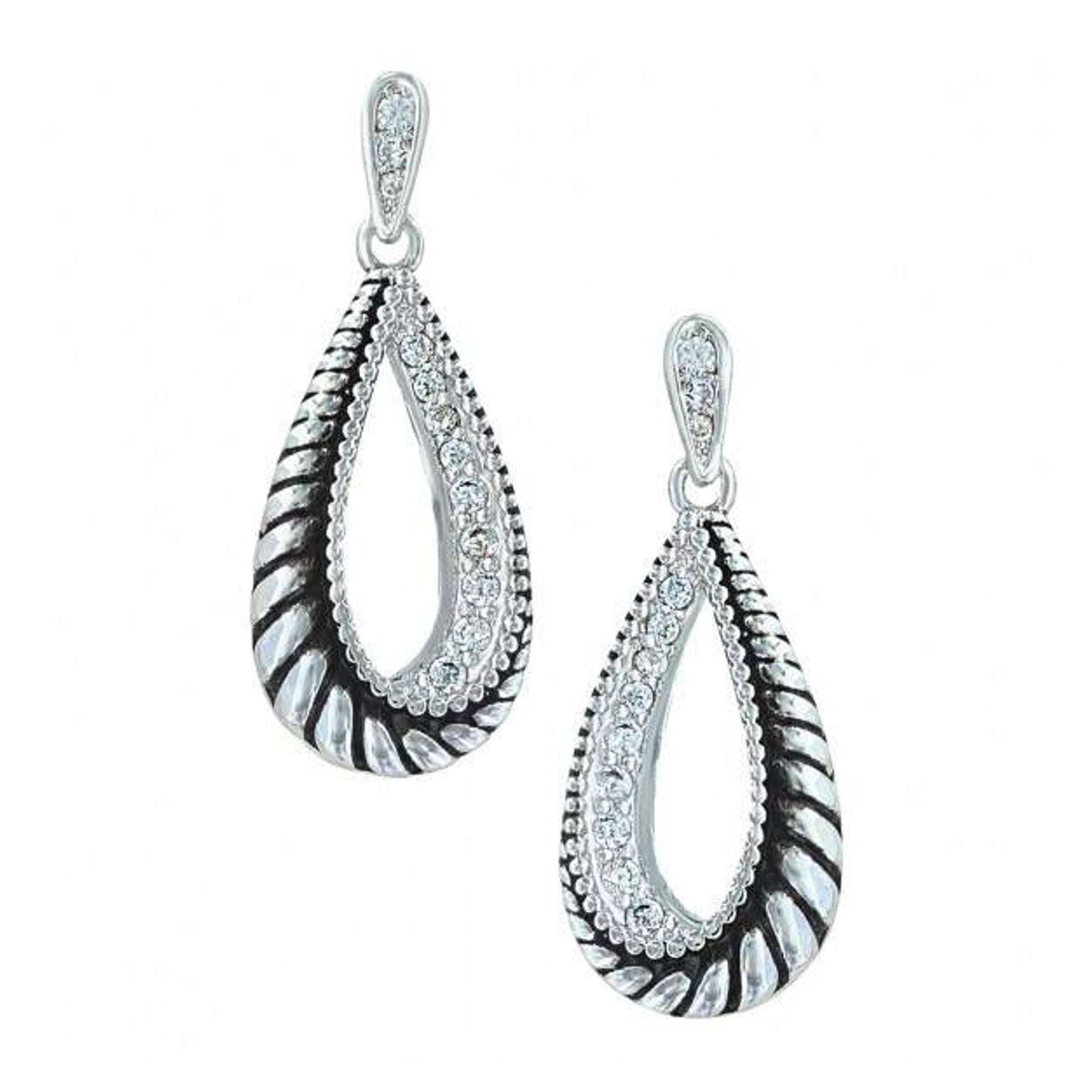 Montana Frosted Rope Twisted Teardrop Earrings