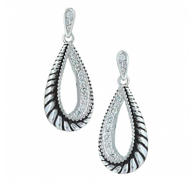 Montana Frosted Rope Twisted Teardrop Earrings