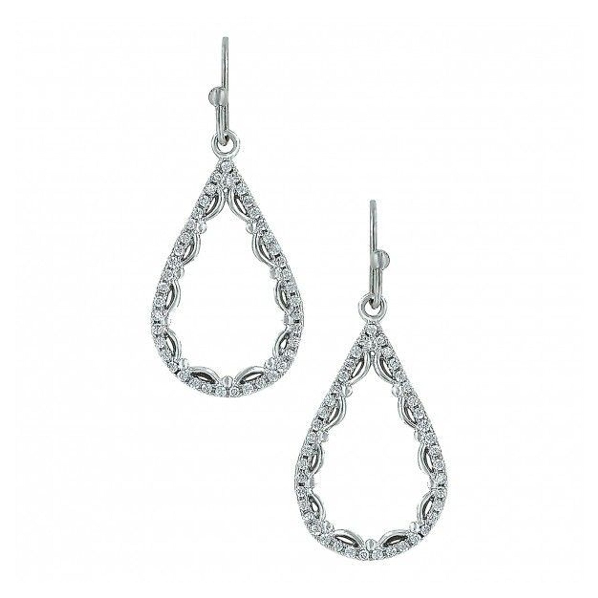 Laced Cubic Zirconia Teardrop Earrings