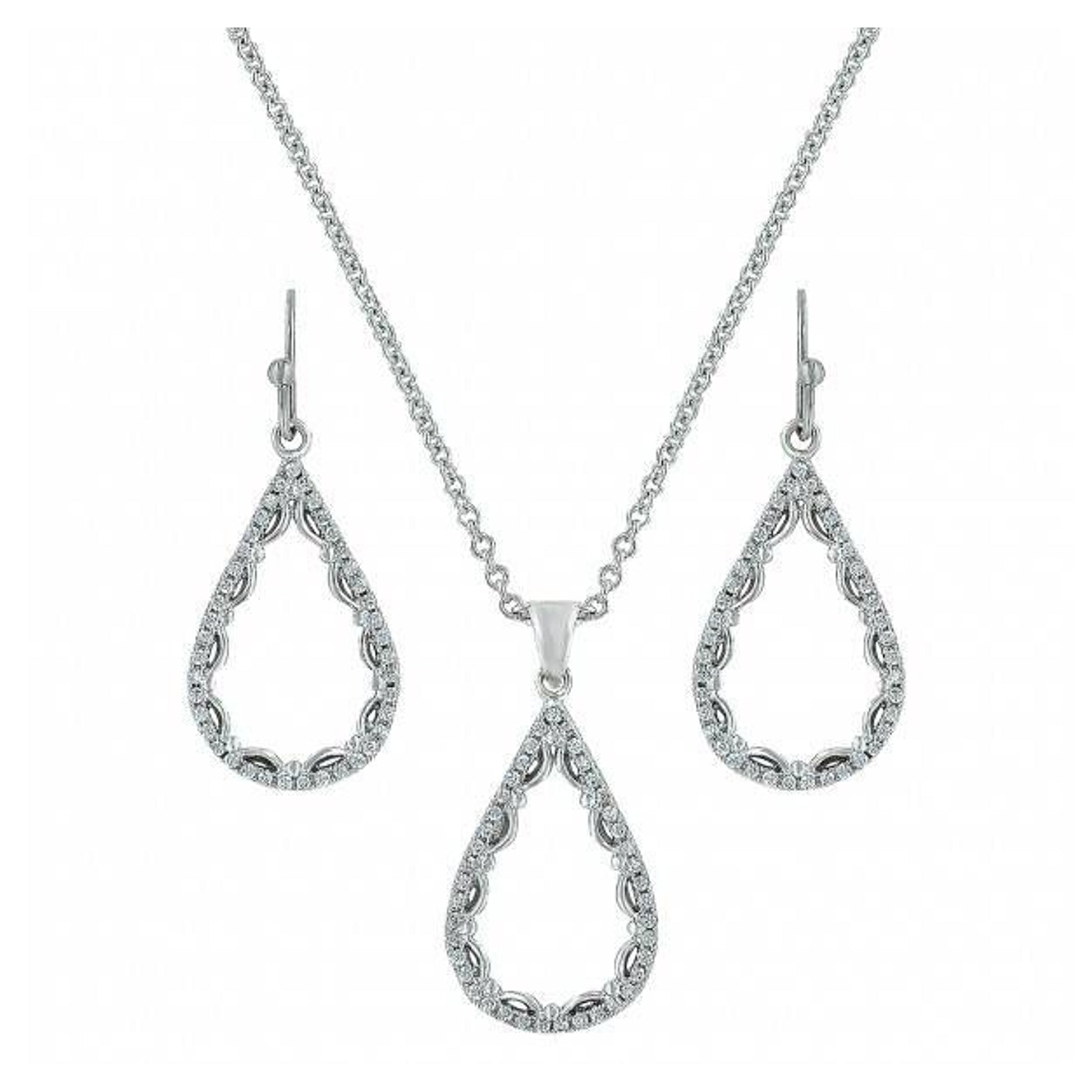 Montana Laced Cubic Zirconia Teardrop Jewelry Set