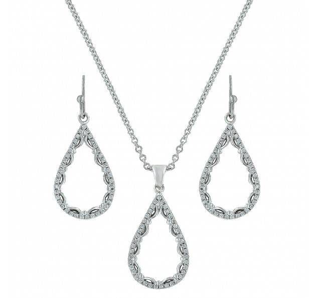 Montana Laced Cubic Zirconia Teardrop Jewelry Set