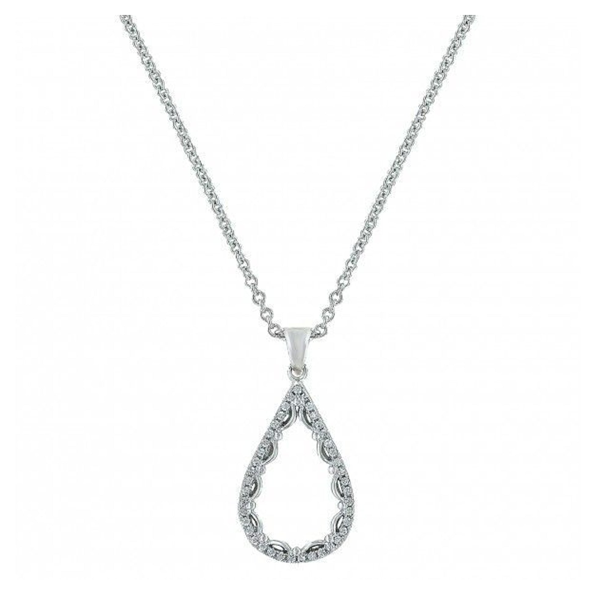 Laced Cubic Zirconia Teardrop Necklace