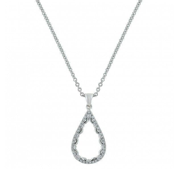 Laced Cubic Zirconia Teardrop Necklace