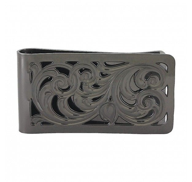 Silversmiths Open Fililgree Square Money Clip