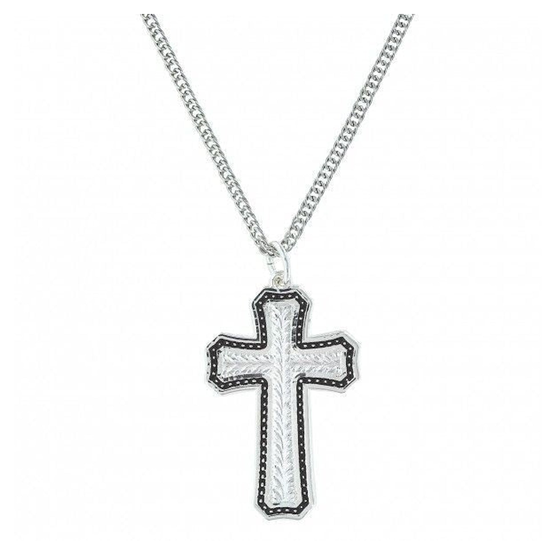 Montana Silver Pin Point And Wheat Cross Necklace
