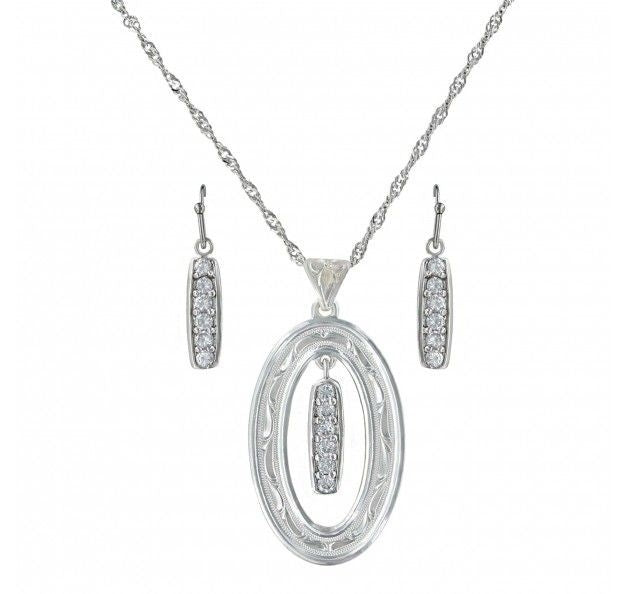 Prairie Aster OpenOval Channel Dangle Jewelry Set