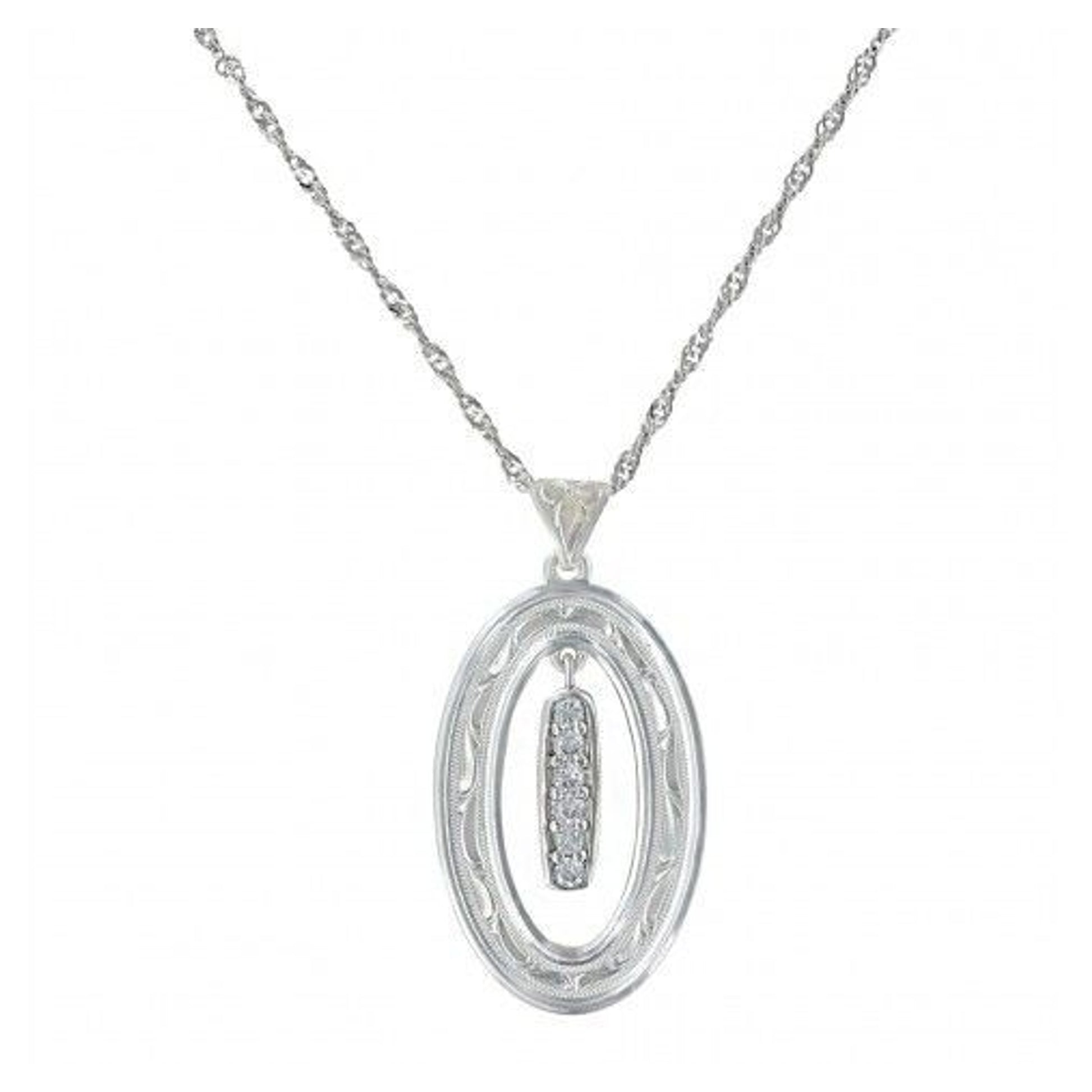 Prairie Aster Open Oval Channel Dangle Necklace