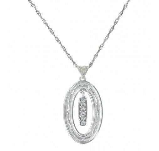 Prairie Aster Open Oval Channel Dangle Necklace