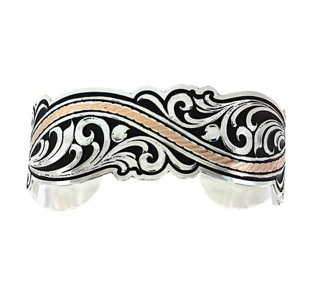 Montana River Rose Rope Filigree Scroll Bracelet