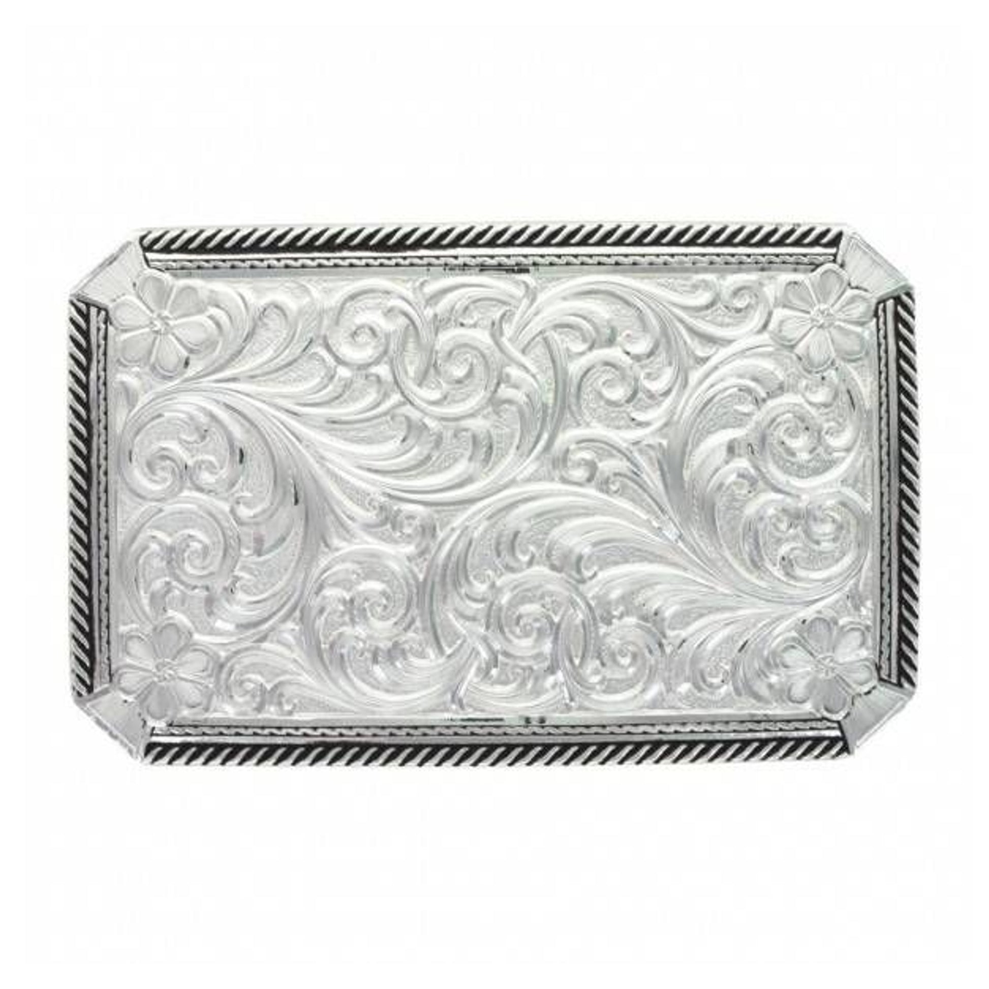 Montana Rope High Relief Flowers Pinpoint Buckle