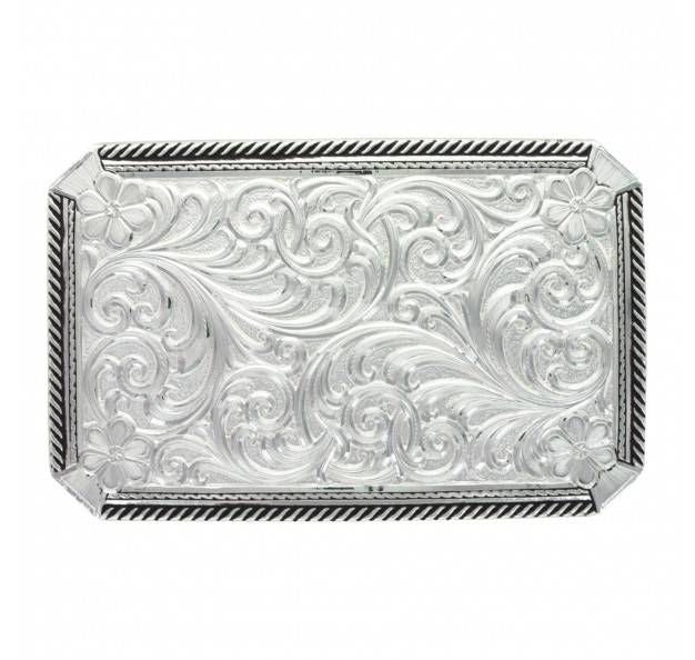 Montana Rope High Relief Flowers Pinpoint Buckle