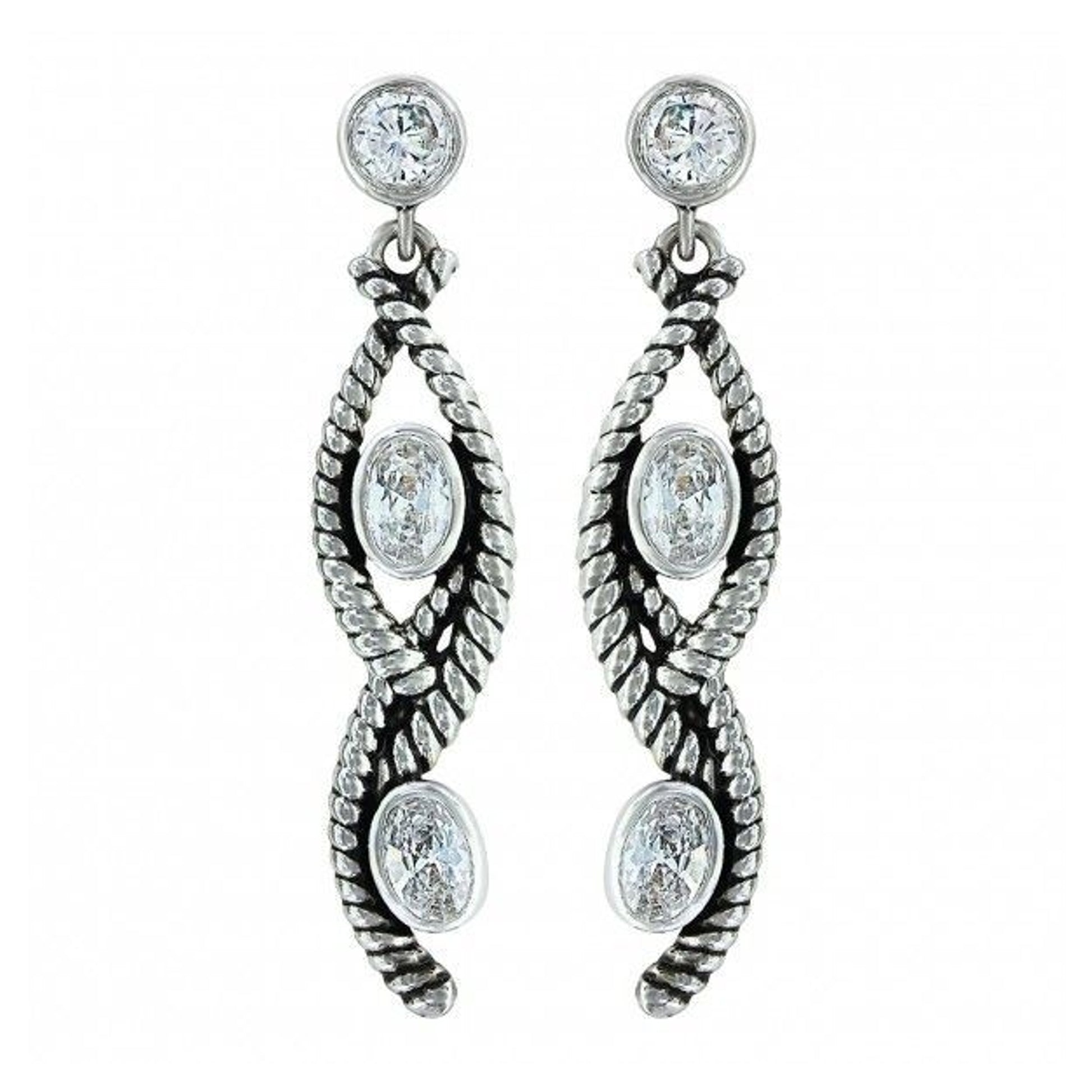 Skipping Along Twisted Rope CubicZirconia Earring