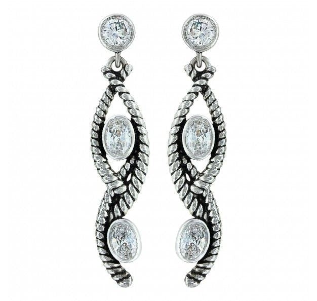 Skipping Along Twisted Rope CubicZirconia Earring