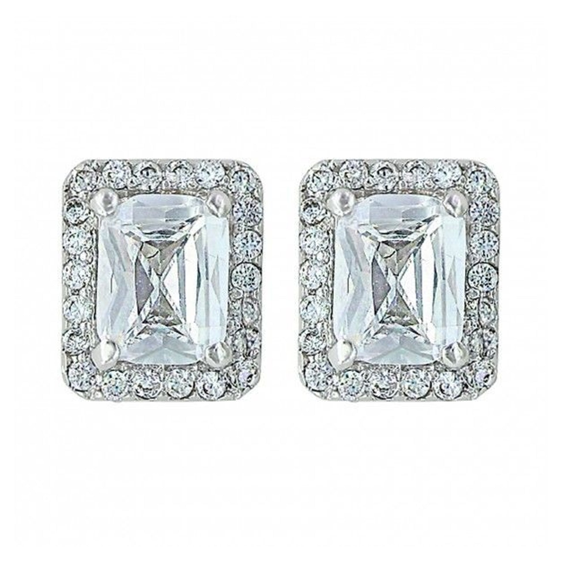 Star Bright Star Light Emerald Cut Stud Earrings