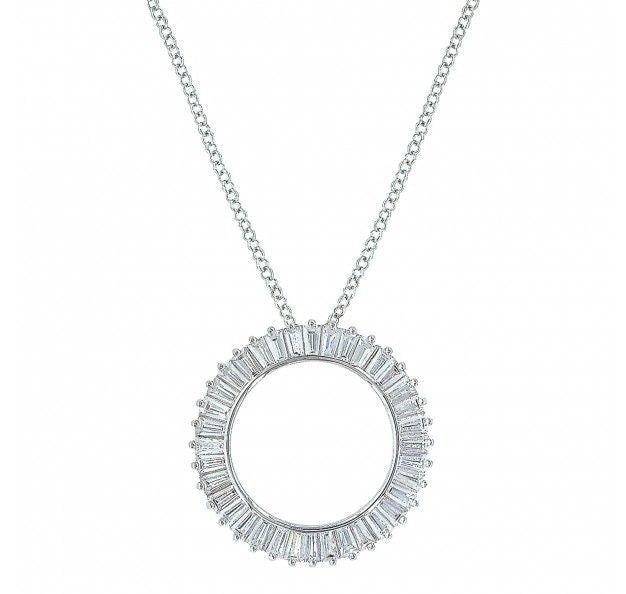 Montana Twilight Halo Circle Baguette Necklace