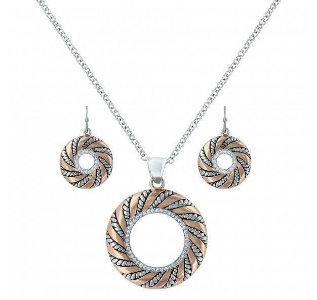 Twisted Wreath Of Burnished Ribbon Jewelry Set