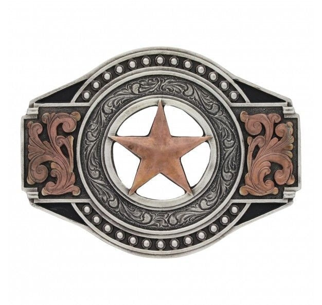 Two Tone Open Texas Ranger Star Attitude Buckle Br