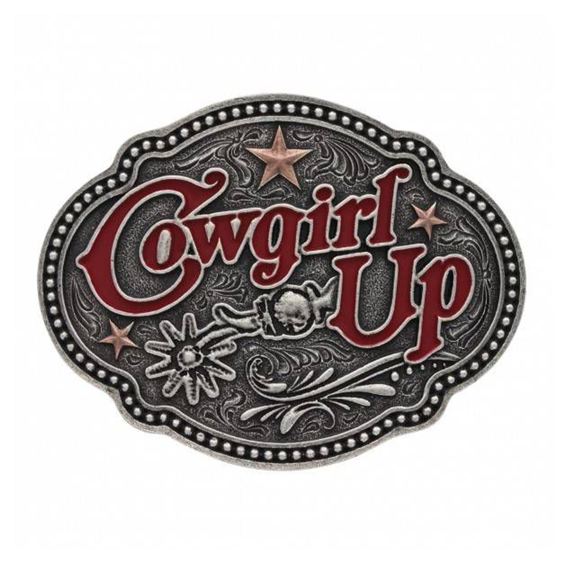 Montana Twotone Cowgirl Up Spur/Stars Buckle
