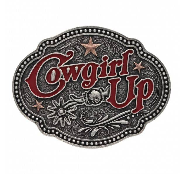Montana Twotone Cowgirl Up Spur/Stars Buckle