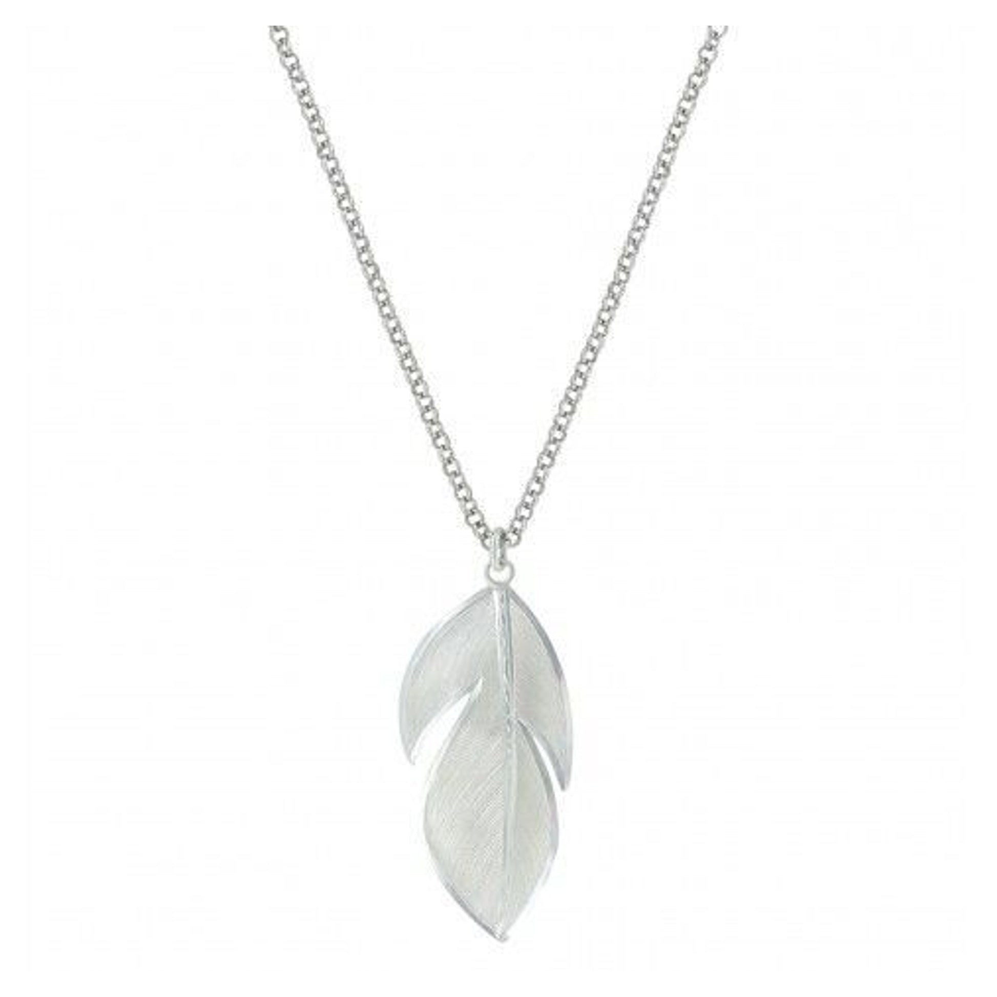 Montana W Floating Feather Necklace Slv Plated
