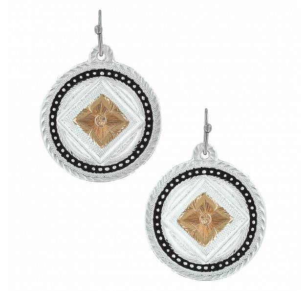 Montana Wild Prairie Round Rose Cameo Earrings