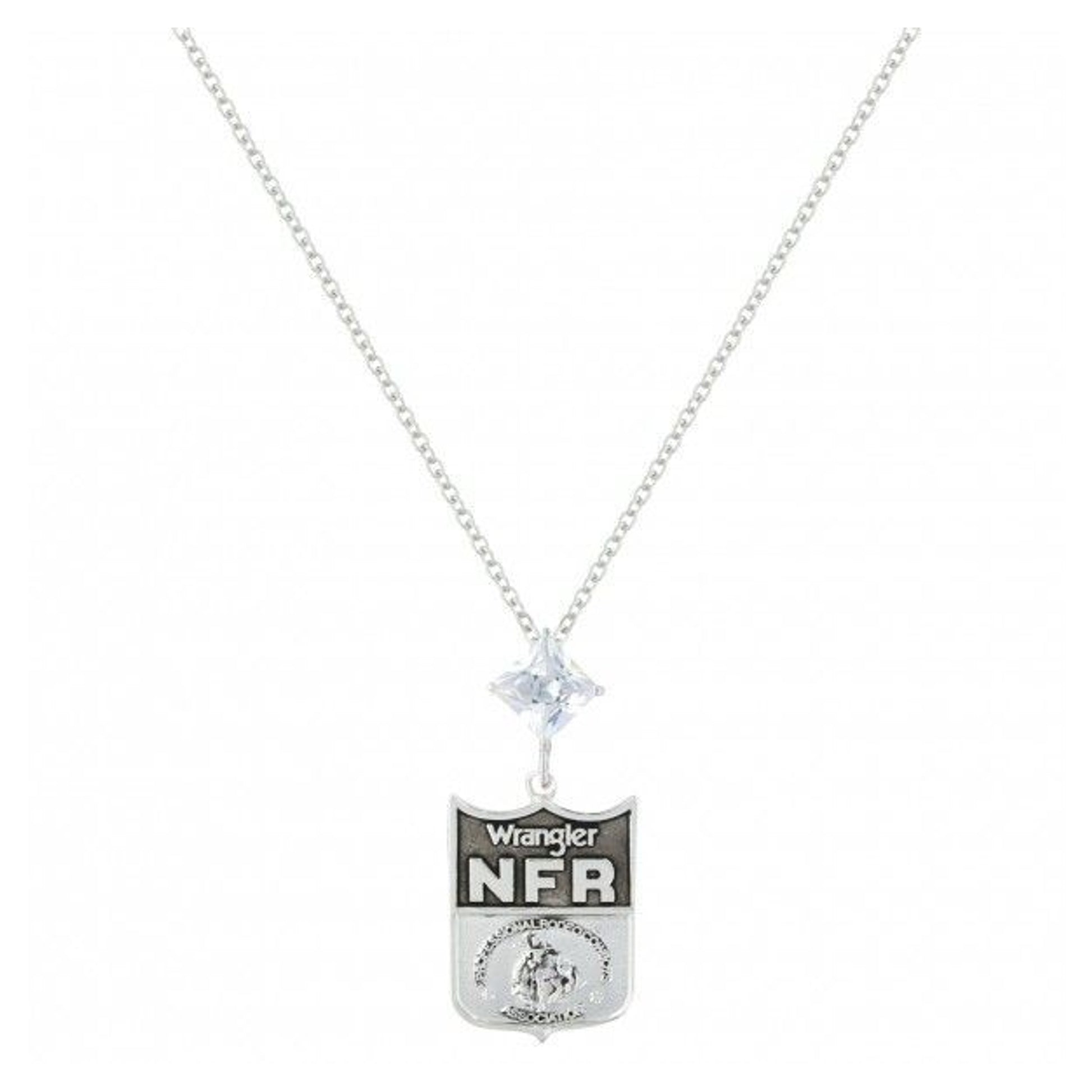 Wrangler Nfr Shield Cubic Zirconia Star Necklace
