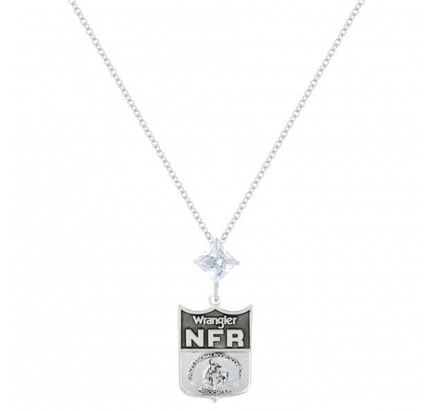 Wrangler Nfr Shield Cubic Zirconia Star Necklace