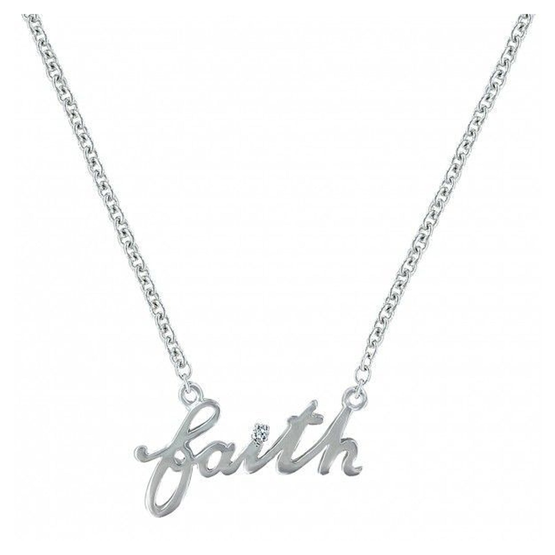 Montana Written Faith Cubic Zirconia Necklace
