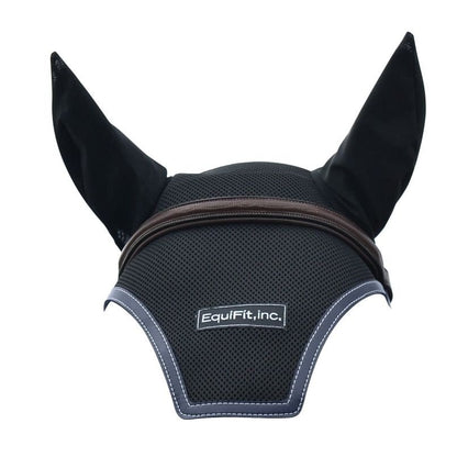 Equifit Logo Ear Bonnet Colored Trim Os Blk Nvy